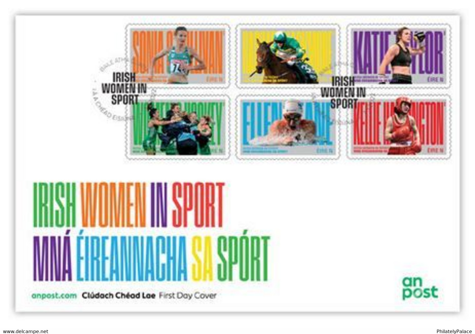 Ireland 2022 Irish Women In Sport 6V Stamps FDC (**) Hockey, Boxing, Atheletics, Running , Horse Riding - Cartas & Documentos