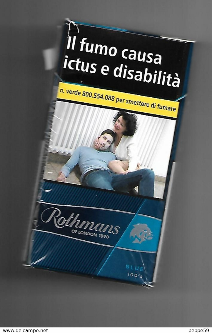 Tabacco Pacchetto Di Sigarette Italia - Rothmans Blue 100s N.02 Da 20 Pezzi (Vuoto) - Etuis à Cigarettes Vides