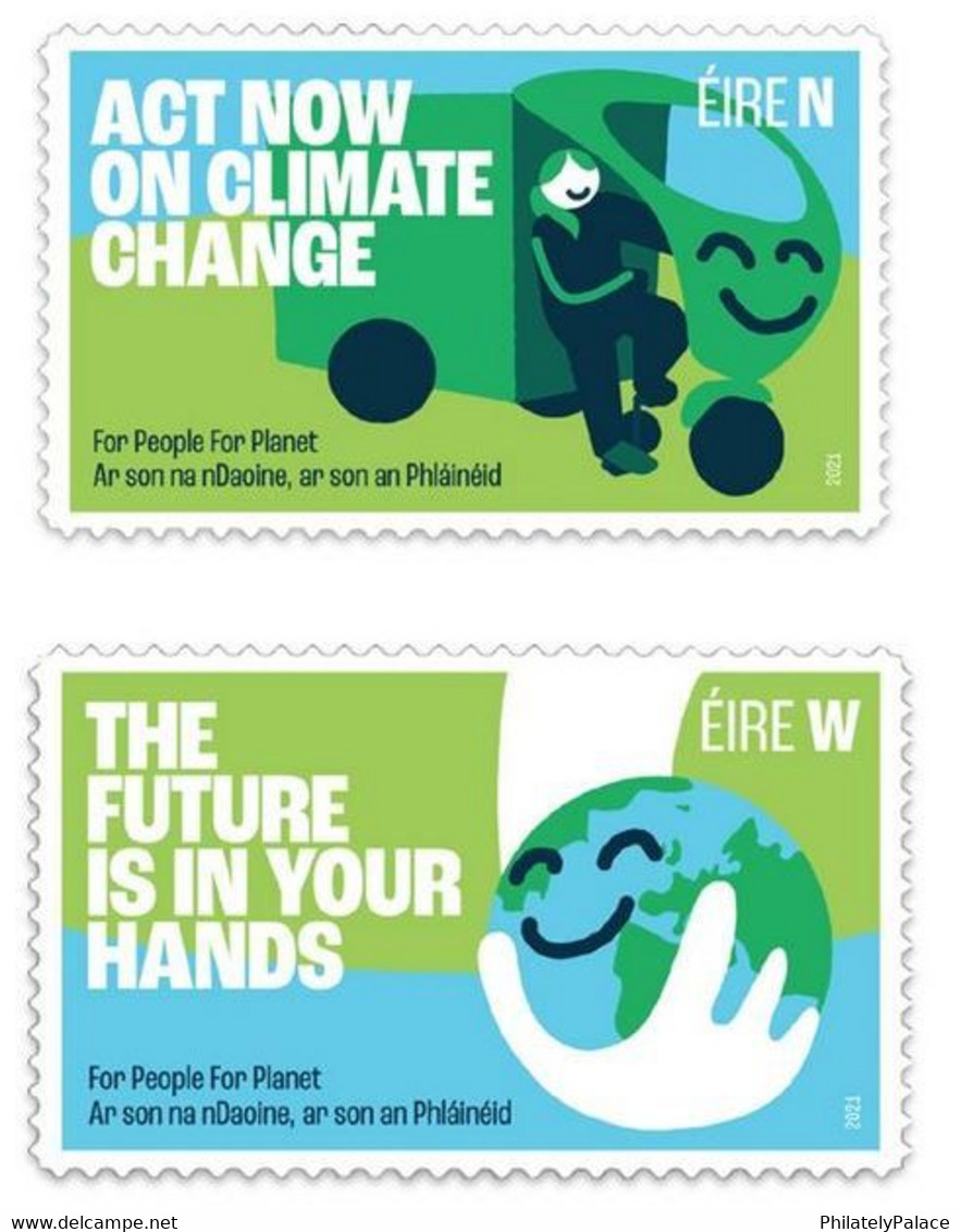 Ireland 2022 For People For Planet , Earth E Bike, Sustainable Development, Climate Change Challenge 2V MNH (**) - Storia Postale