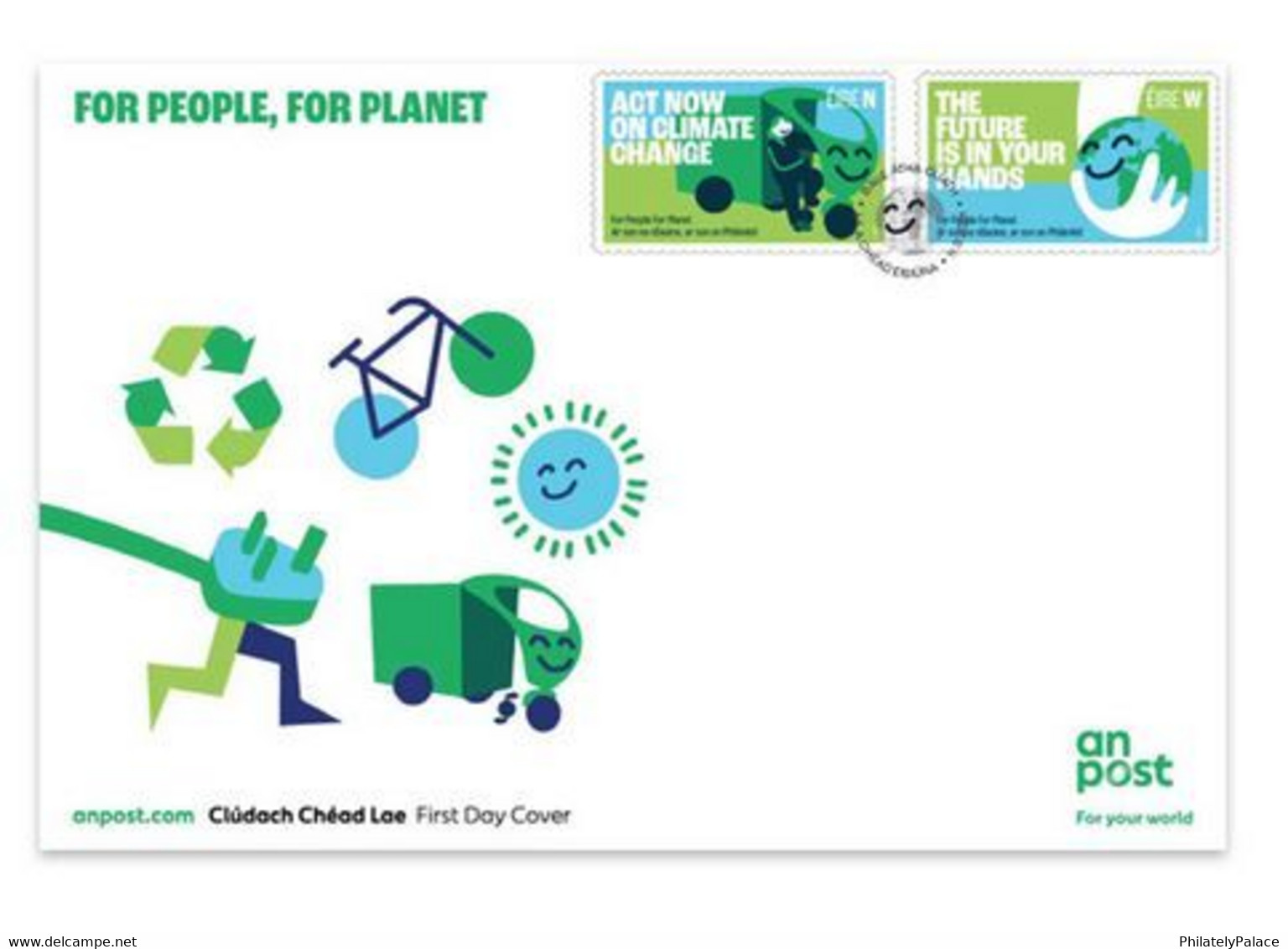 Ireland 2022 For People For Planet , Earth E Bike, Sustainable Development, Climate Change Challenge FDC (**) - Lettres & Documents