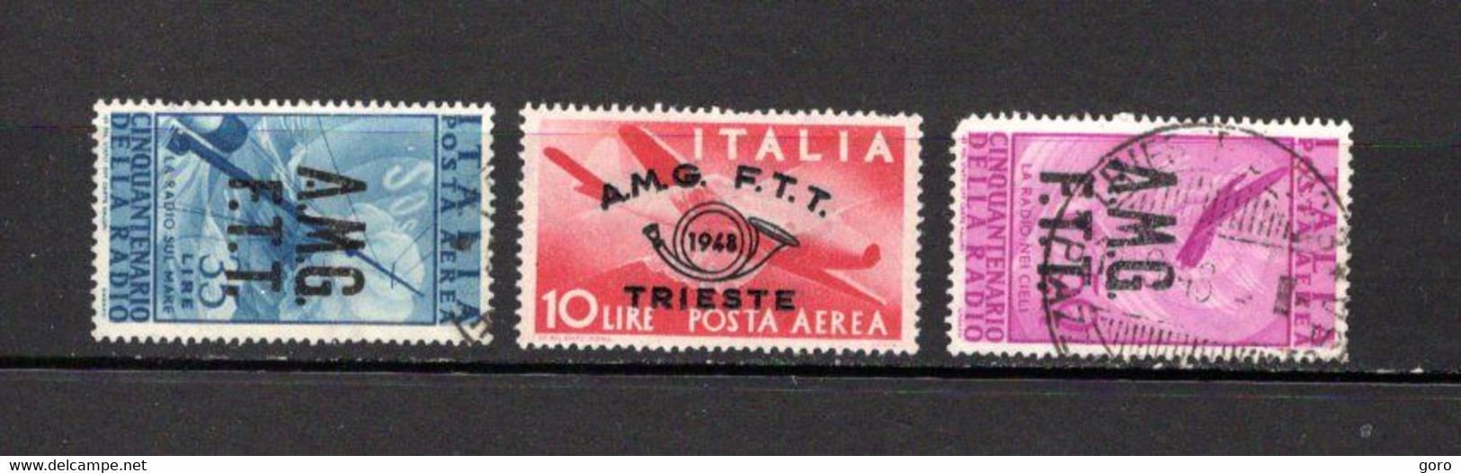 Triestre   1947  .-   Y&T   Nº   11-12-12A    Aéreo     ( 12 Falta Punta ) - Airmail