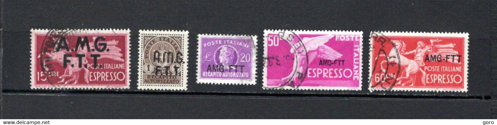 Triestre   1947-52  .-   Y&T   Nº   1-5-10-11/12    Express - Airmail