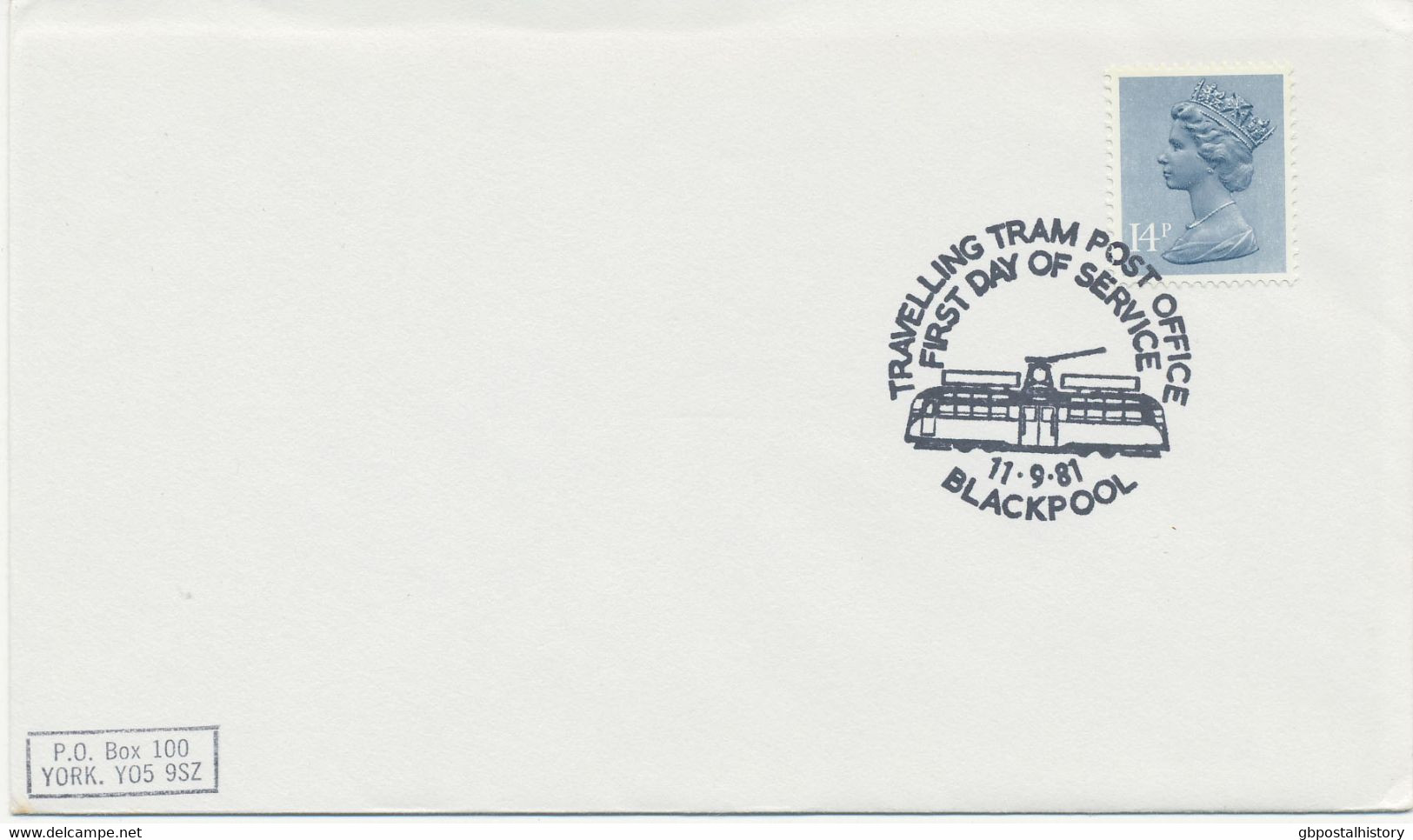 GB SPECIAL EVENT POSTMARK TRAVELLING TRAM POST OFFICE - FIRST DAY Of SERVICE - 11-9-81 BLACKPOOL - Worlds First Post Off - Tramways