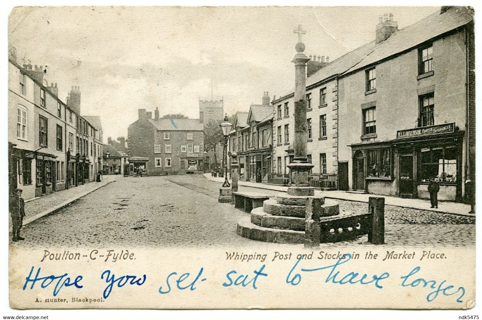 POULTON LE FYLDE : WHIPPING POST AND STOCKS IN THE MARKET PLACE / ADDRESS - YORK, BOOTHAM CRESCENT (WOODALL) - Blackpool