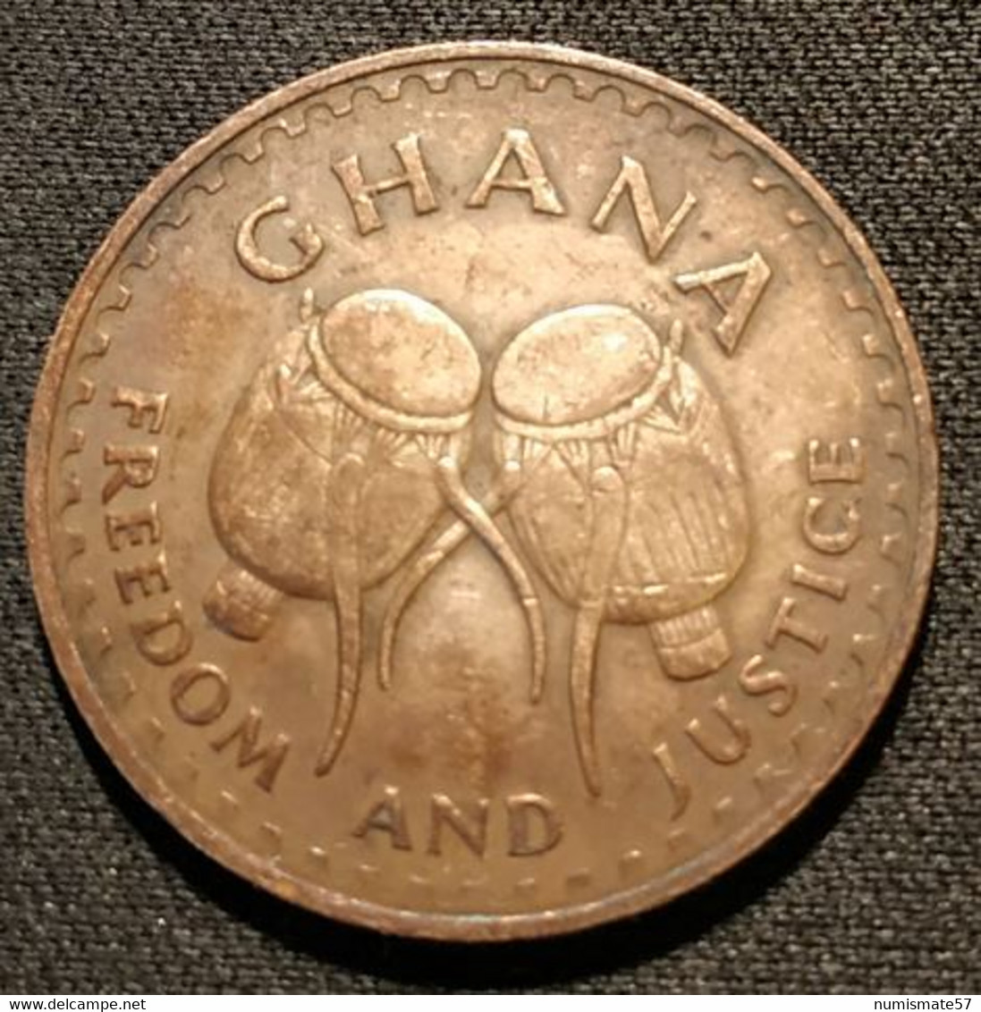 GHANA - 1 PESEWA 1967 - KM 13 - FREEDOM AND JUSTICE - Ghana