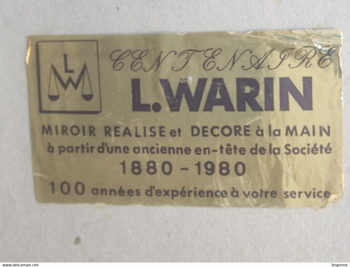 Miroir Publicitaire Warin  Verreries Pour La Pharmacie  VILLENEUVE LA GARENNE 1980  Maison Fondée En 1880 21 X 30 Cm Env - Espejos