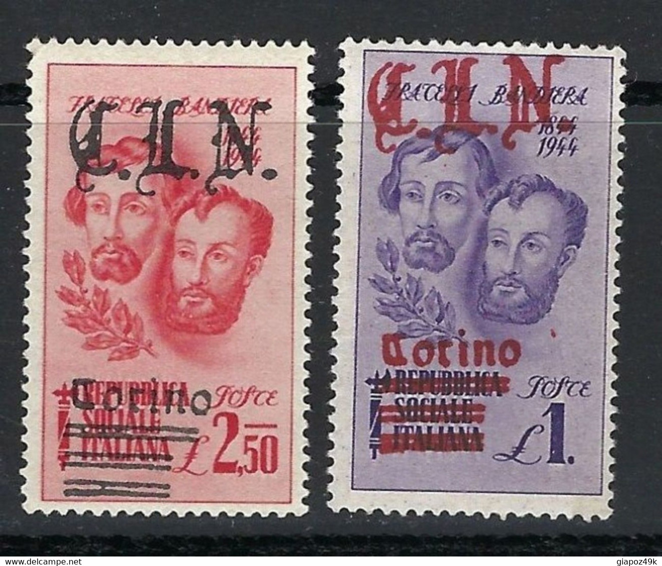 ● Italia C.L.N. 1945 TORINO  N. 15 E 16 **  F.lli BANDIERA  = NON Certificati - Cat. ? € ️ Lotto N. 1592 ️ - Comitato Di Liberazione Nazionale (CLN)