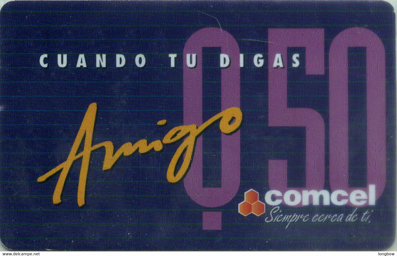 Guatemala Tarjeta Amigo De Comcel Q.50 - Guatemala