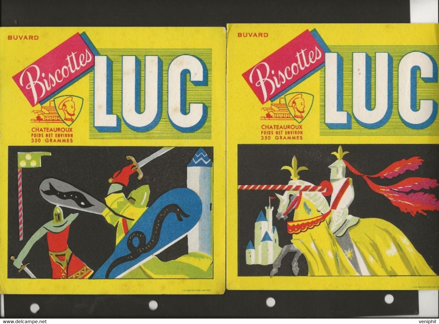 3 BUVARDS PUBLICITAIRES ILLUSTRES   -BISCOTTES LUC -CHATEAUROUX - Bizcochos