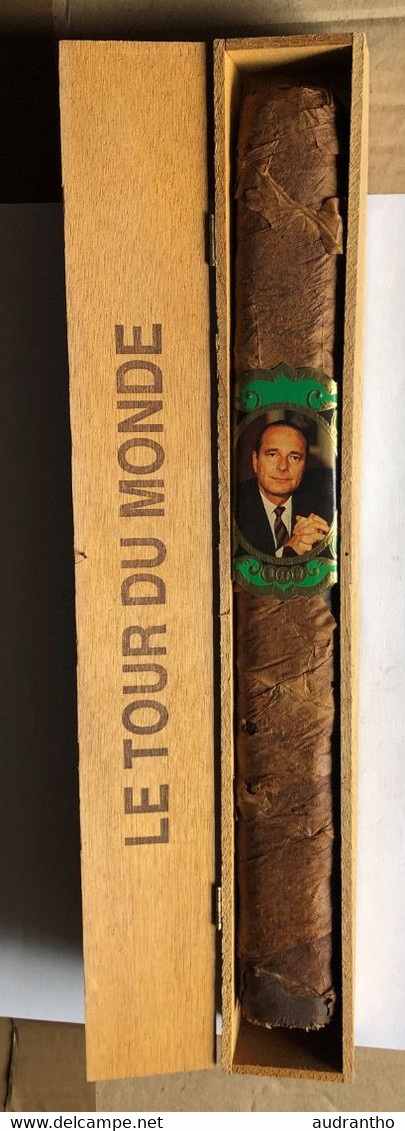 Rare Grand Cigare De 30cm Le Tour Du Monde Avec Bague Jacques Chirac - Sonstige & Ohne Zuordnung