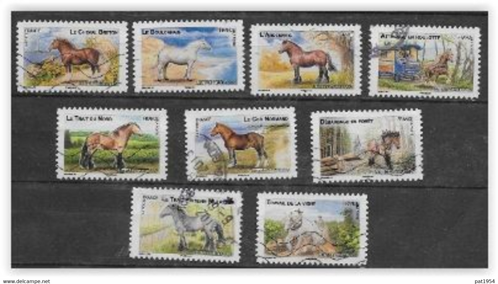 France 2013 Adhésifs N° 813/824 Sauf 818,821 Et 823 Oblitérés Chevaux - Gebraucht