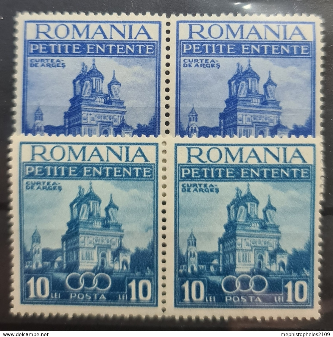 ROMANIA 1937 - MLH - Sc# 467, 468 - PAIRS! - Unused Stamps