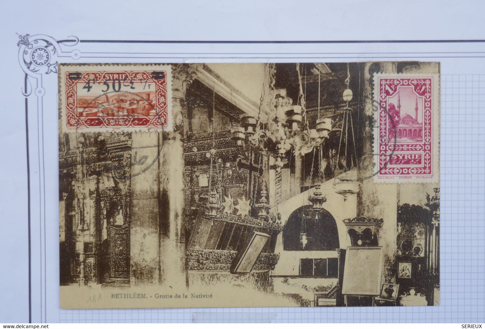 AV16 SYRIE  BELLE CARTE  1930 ALEP ++BETHLEEM+SURCHARGE TP++ AFFRANCH. PLAISANT - Storia Postale