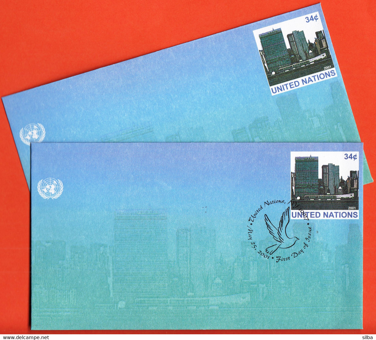 United Nations New York 2001 / Headquarters, Pidgeon, 34 C / Stationery - Lettres & Documents