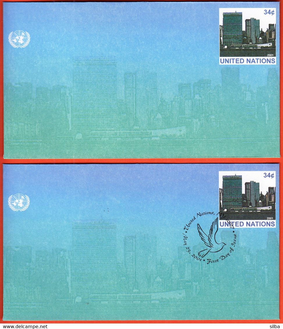 United Nations New York 2001 / Headquarters, Pidgeon, 34 C / Stationery - Storia Postale