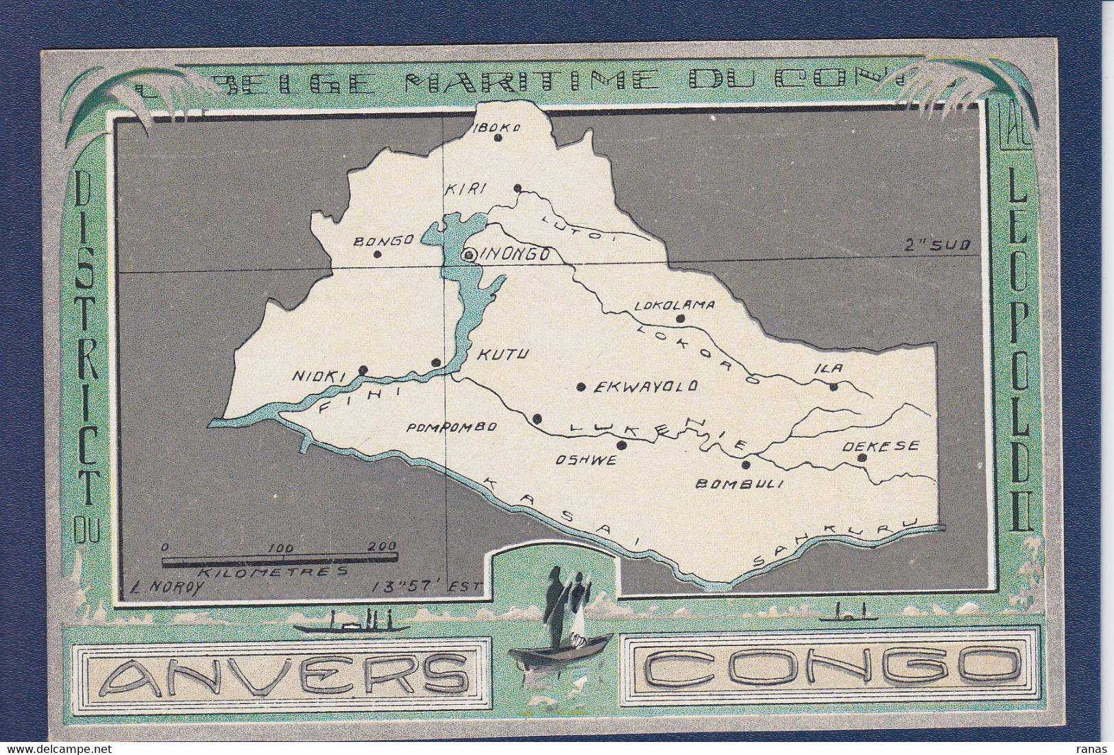 CPA Congo Belge Afrique Noire Non Circulé Maps Publicité Compagnie Belge Maritime Anvers - Congo Belge