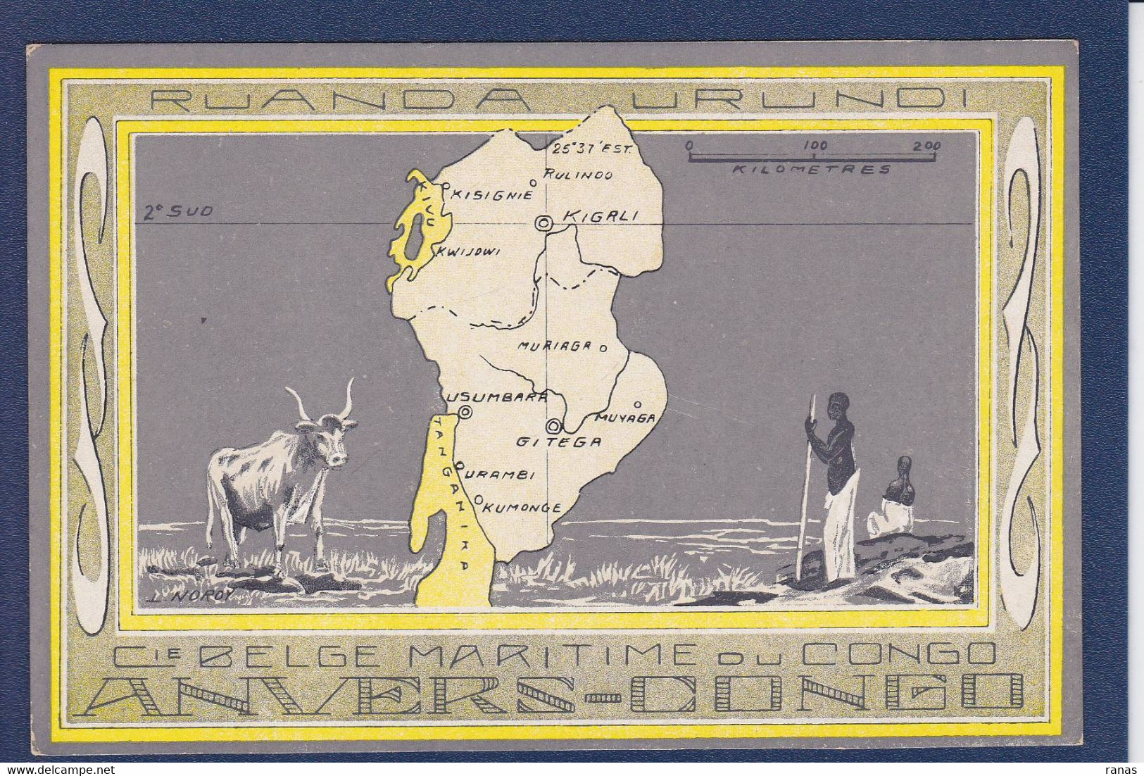 CPA Congo Belge Afrique Noire Non Circulé Maps Publicité Compagnie Belge Maritime Anvers - Belgian Congo