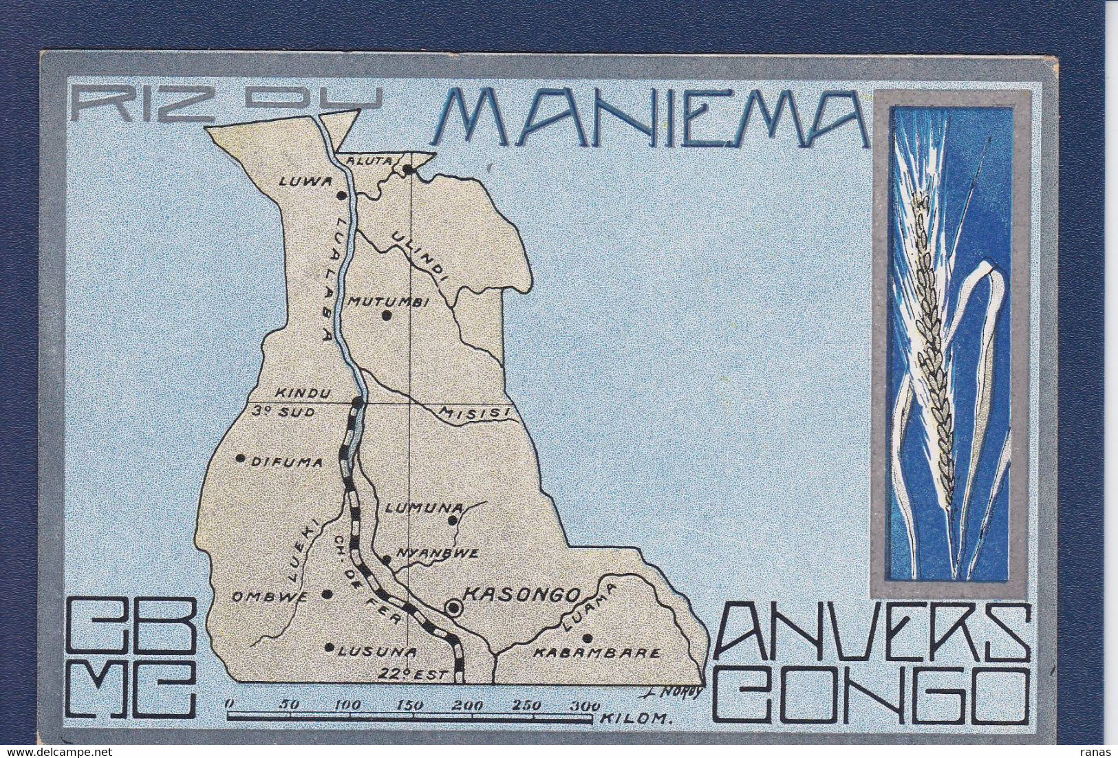 CPA Congo Belge Afrique Noire Non Circulé Maps Publicité Compagnie Belge Maritime Anvers - Belgian Congo