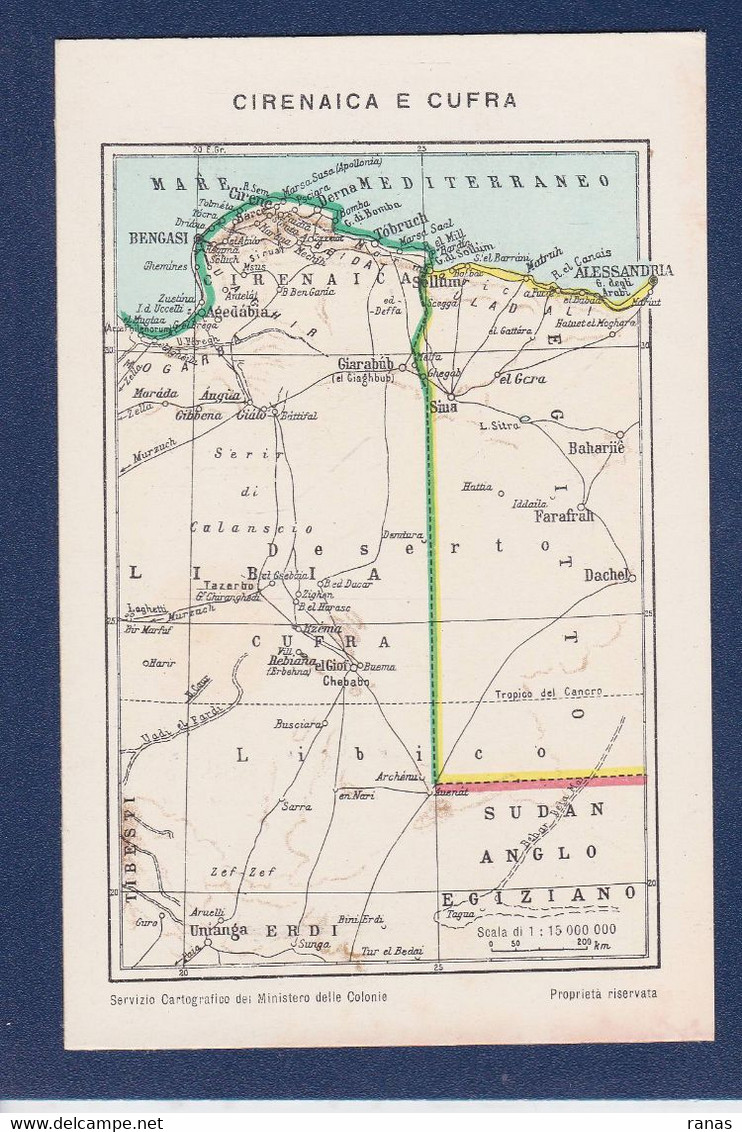 CPA Italie Colonie Afrique Noire Non Circulé Maps Cirenaica E Cufra - Other & Unclassified