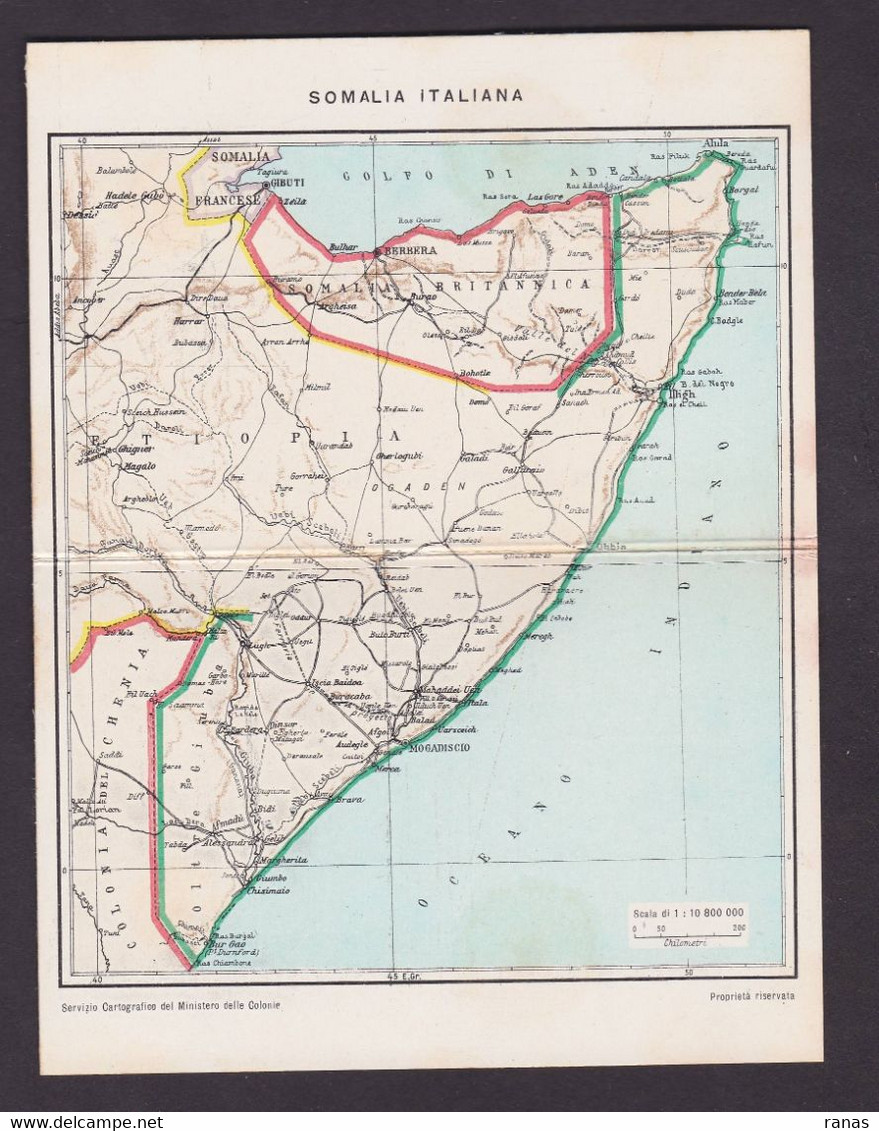 CPA Italie Colonie Afrique Noire Non Circulé Maps Carte Double Somalia - Sonstige & Ohne Zuordnung