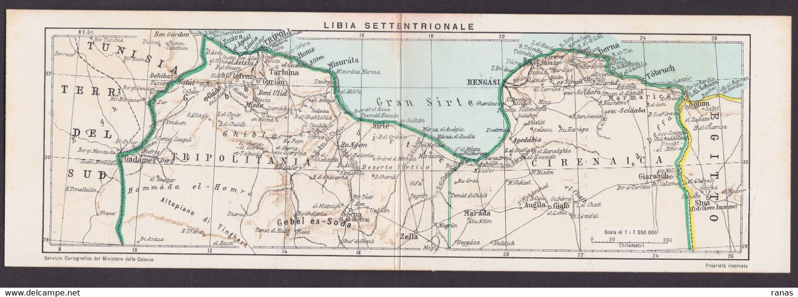 CPA Italie Colonie Afrique Noire Non Circulé Maps Carte Double Libia Settentrionale - Other & Unclassified