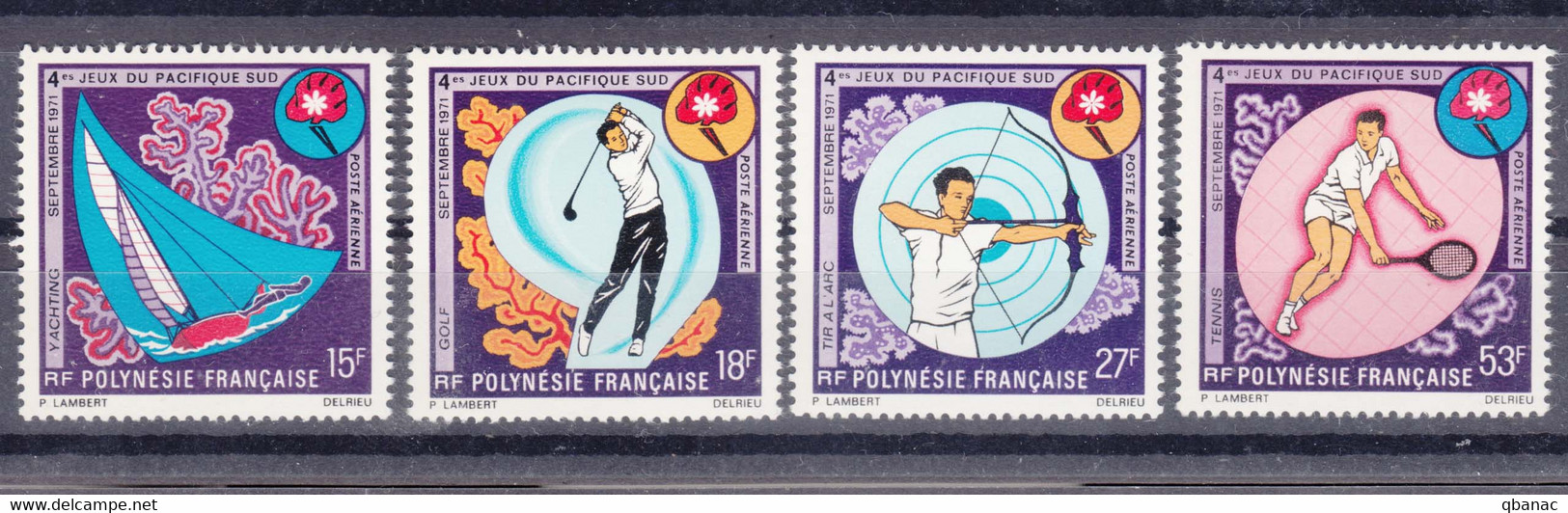 French Polynesia Polinesie 1971 Sport Mi#136-139 Mint Never Hinged - Unused Stamps
