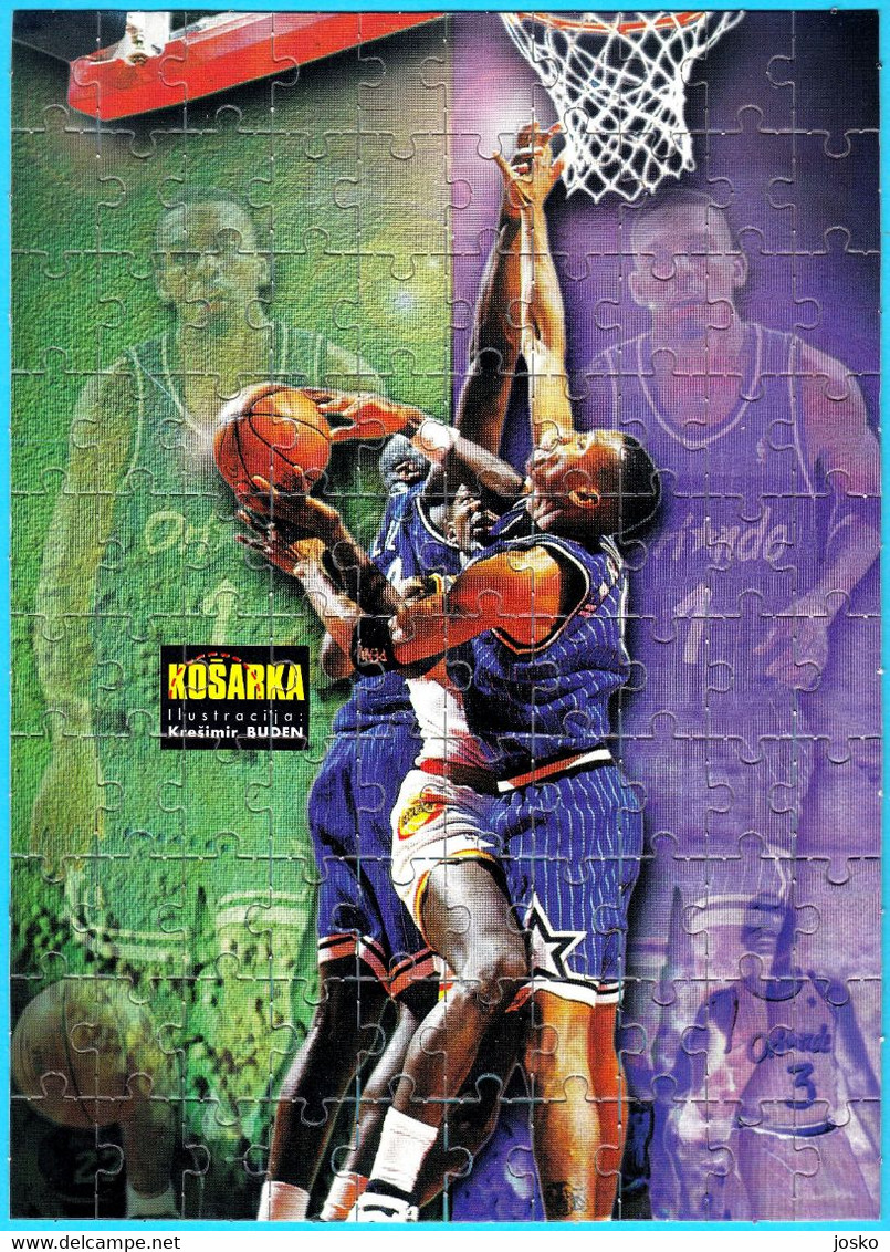 PENNY HARDAWAY - Beautifull Puzzle Set From Croatian Basketball Magazine Issued 1990's * Anfernee Deon H. Orlando Magic - Orlando Magic