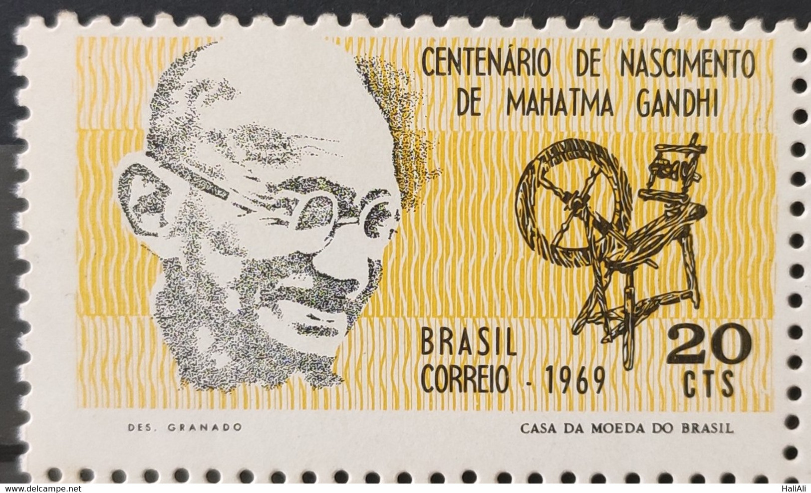 C 650 Brazil Stamp Mahatma Gandhi Centenary 1969 - Other & Unclassified