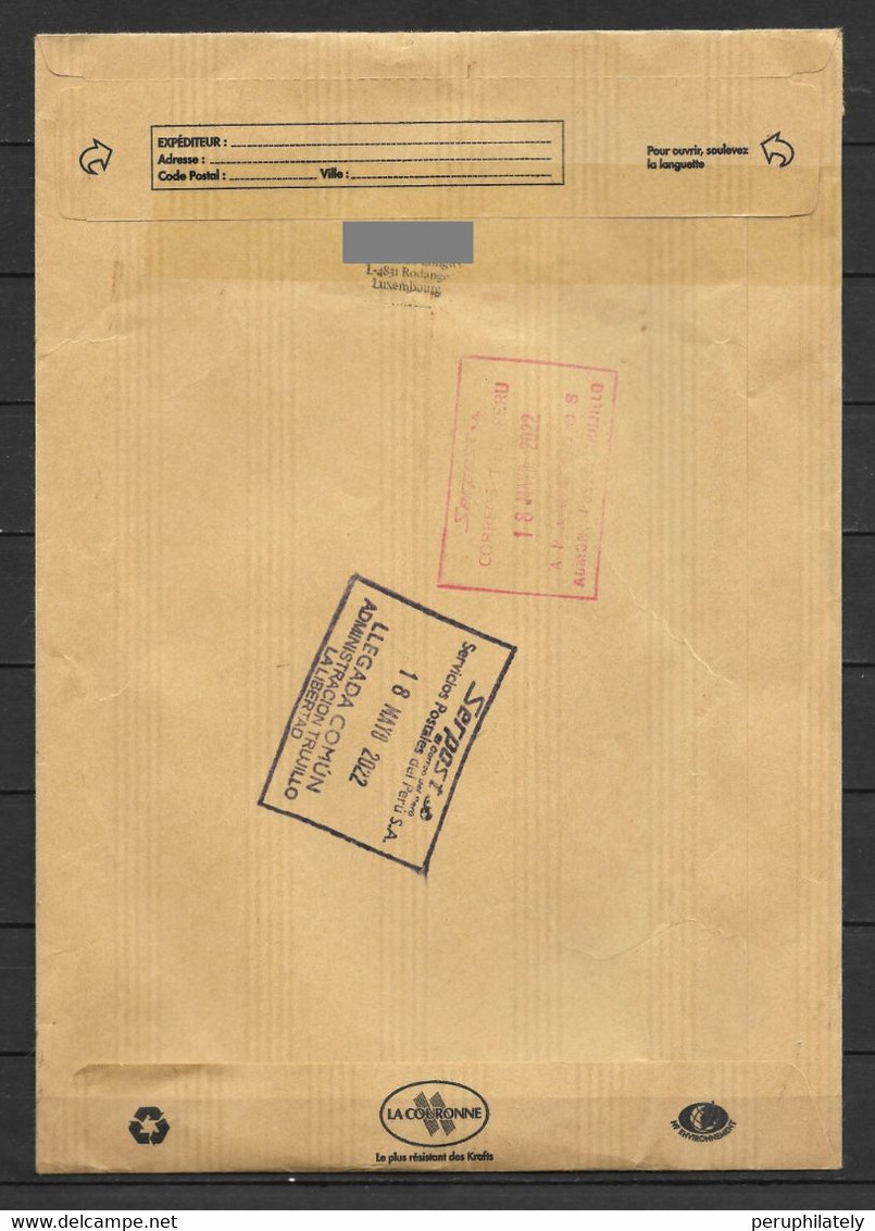 Luxembourg Cover With Sport Stamps Sent To Peru - Lettres & Documents