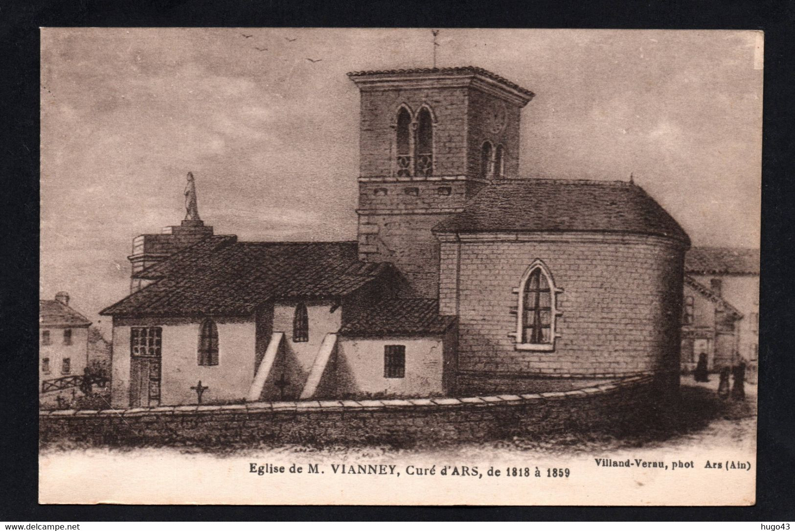 (RECTO / VERSO) ARS - EGLISE DE M. VIANNEY CURE D' ARS DE 1818 A 1859 - CPA - Ars-sur-Formans