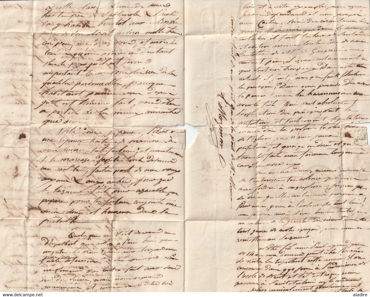 1848 - Lettre pliée avec corresp de 3 pages de SABLAYROLLES, postée à BRASSAC sur l'Agout, Tarn vers Nègrepelisse