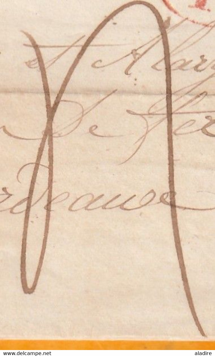 1846 - Boîte Rurale G GONTAUD De Nogaret ? Et Décime Rural Sur Lettre Pliée Avec Corresp De TONNEINS Vers Bordeaux - 1801-1848: Précurseurs XIX