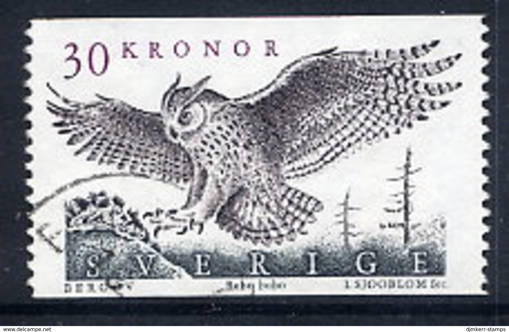 SWEDEN 1989 Definitive 30 Kr. Owl  Used.  Michel 1565 - Usati