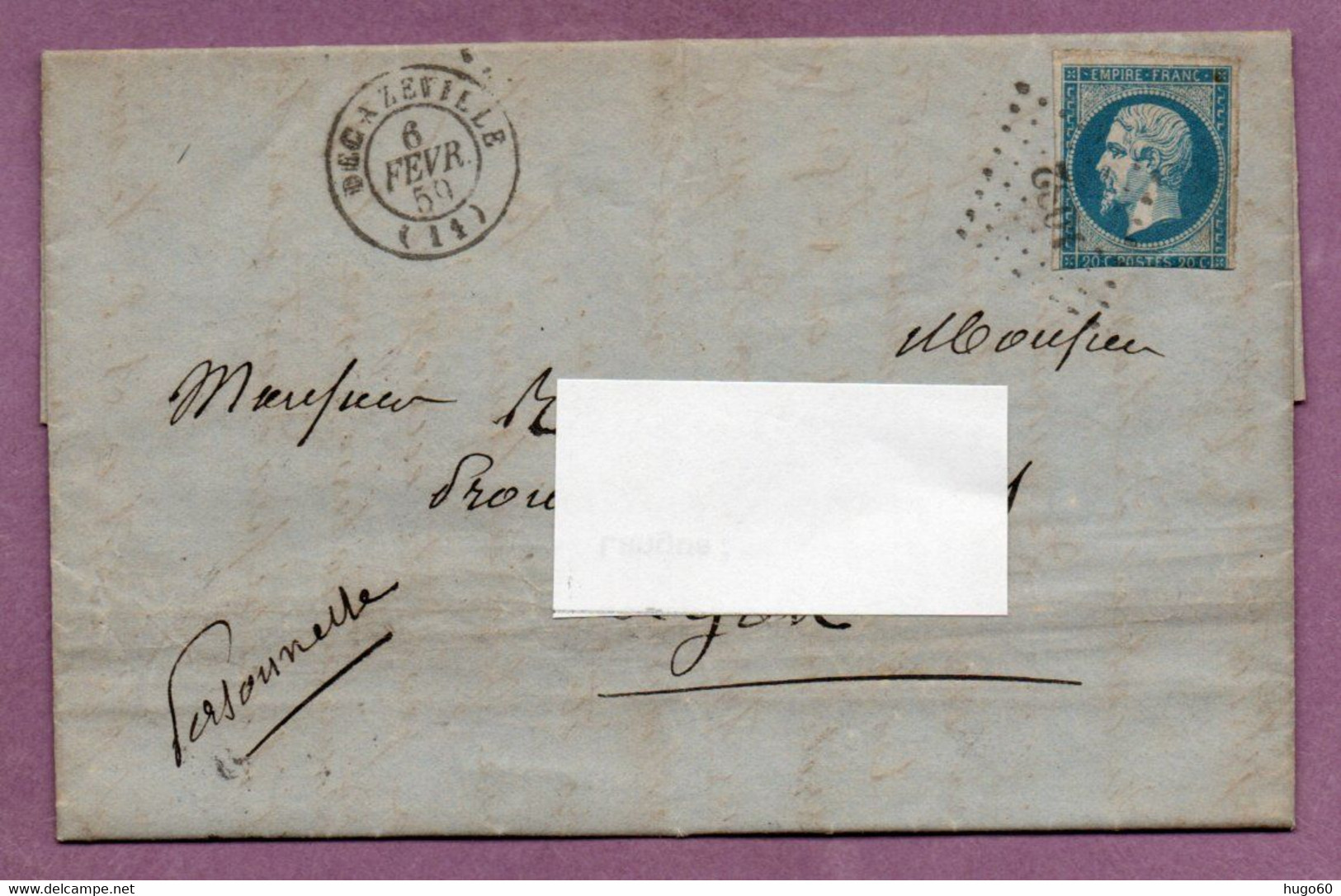 Lettre De La Verrerie De Penchot - 1853-1860 Napoléon III