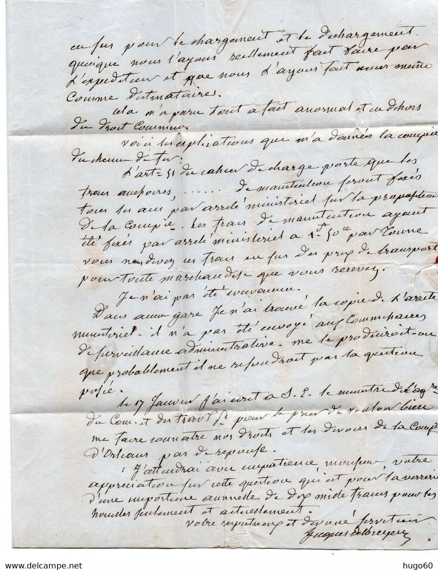 Lettre De La Verrerie De Penchot - 1853-1860 Napoléon III