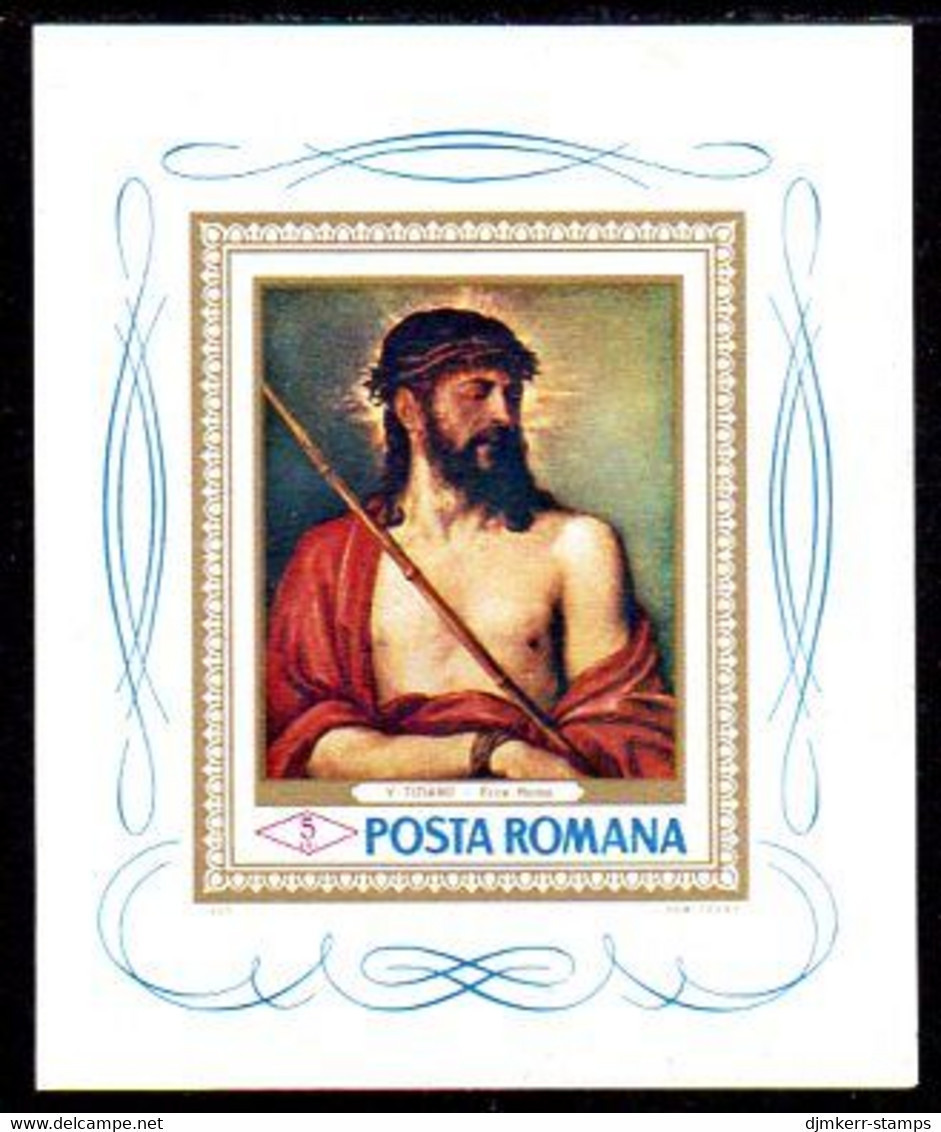 ROMANIA 1968 Titian Painting Block MNH / **.  Michel Block 65 - Unused Stamps