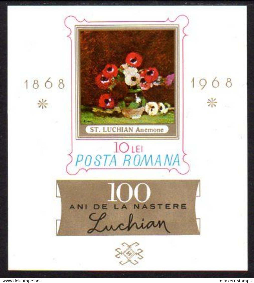 ROMANIA 1968 Luchian Centenary  Block MNH / **.  Michel Block 66 - Nuevos