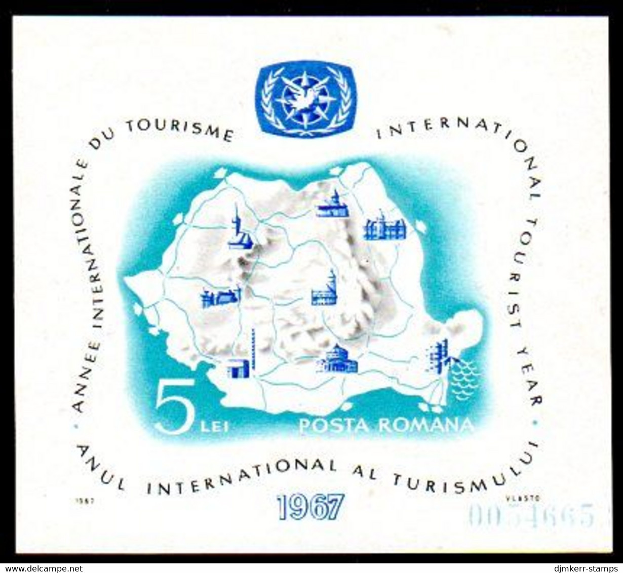 ROMANIA 1967 International Tourism Year Block MNH / **.  Michel Block 63 - Ongebruikt