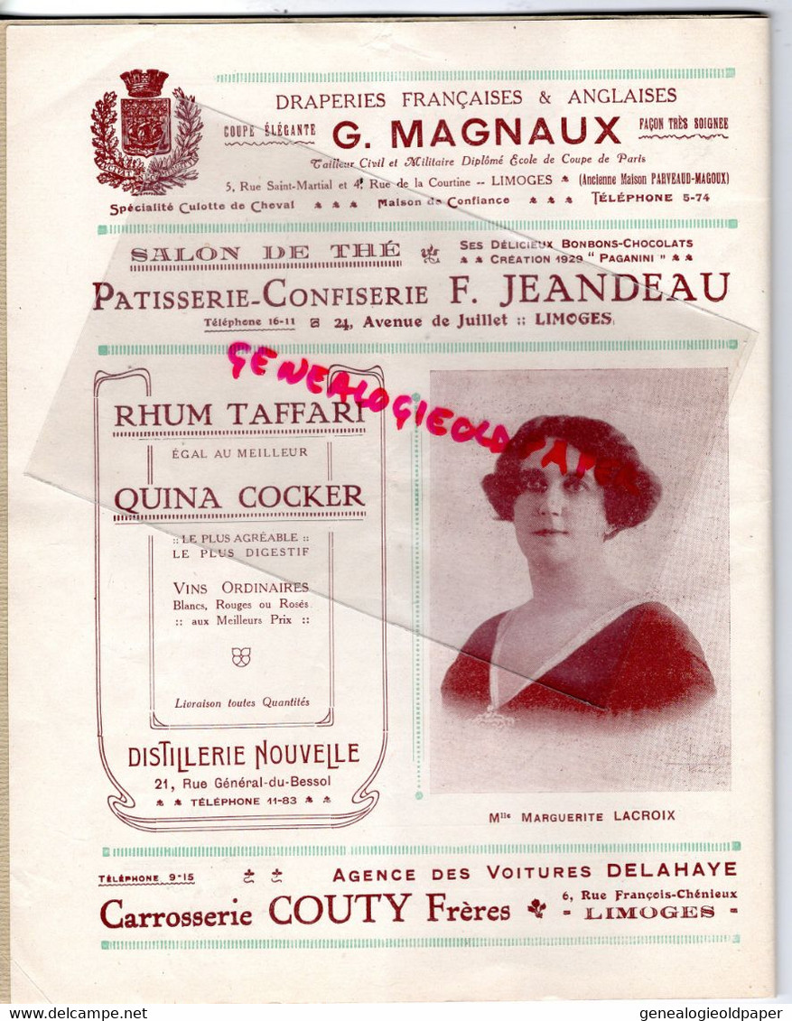 87- LIMOGES- PROGRAMME CIRQUE THEATRE -M. BEAUCAIRE OPERETTE ANDRE MESSAGER-TZAREWITCH-LEHAR-1930-RIGILETTO VERDI - Programs