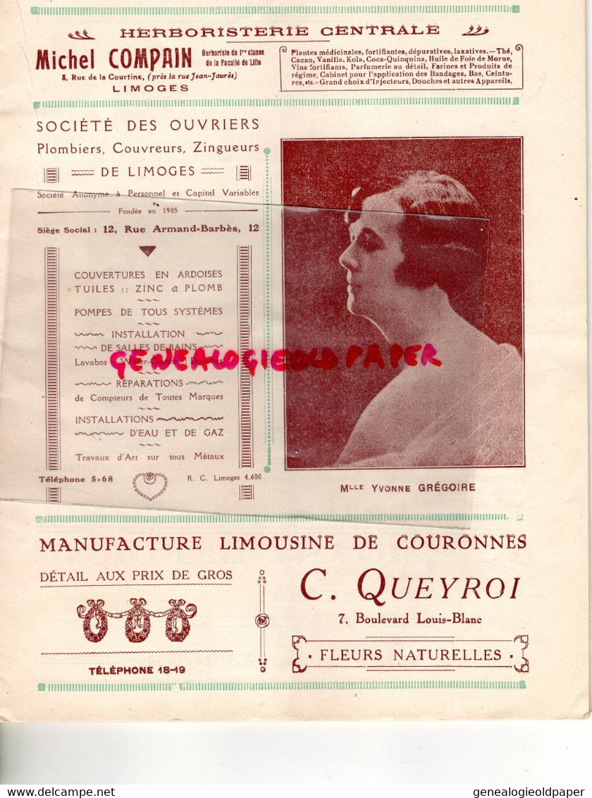 87- LIMOGES- PROGRAMME CIRQUE THEATRE -M. BEAUCAIRE OPERETTE ANDRE MESSAGER-TZAREWITCH-LEHAR-1930-RIGILETTO VERDI