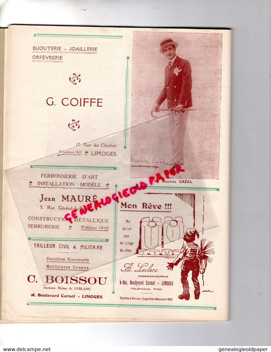 87- LIMOGES- PROGRAMME CIRQUE THEATRE -M. BEAUCAIRE OPERETTE ANDRE MESSAGER-TZAREWITCH-LEHAR-1930-RIGILETTO VERDI