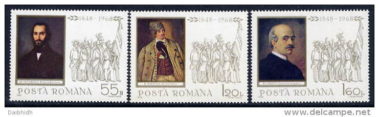 ROMANIA 1968 Revolution Of 1848  MNH / **   Michel 2694-96 - Nuevos