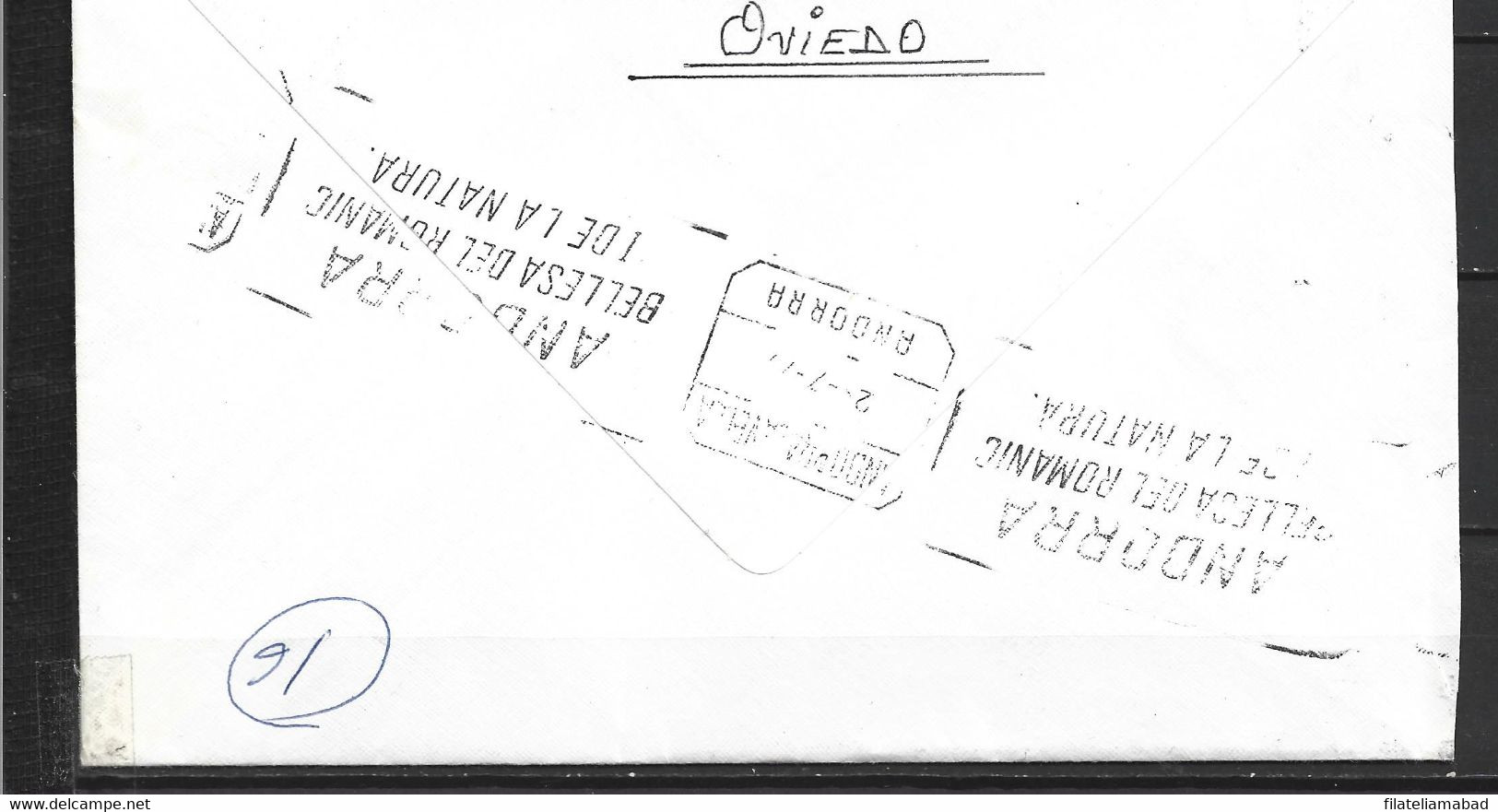 ESPAÑA  CARTA CIRCULADA A ANDORRA(N. V1) - Other & Unclassified