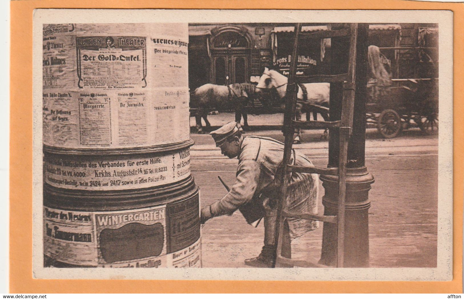 Berlin Zettelankleber Types 1908 Postcard - Mitte