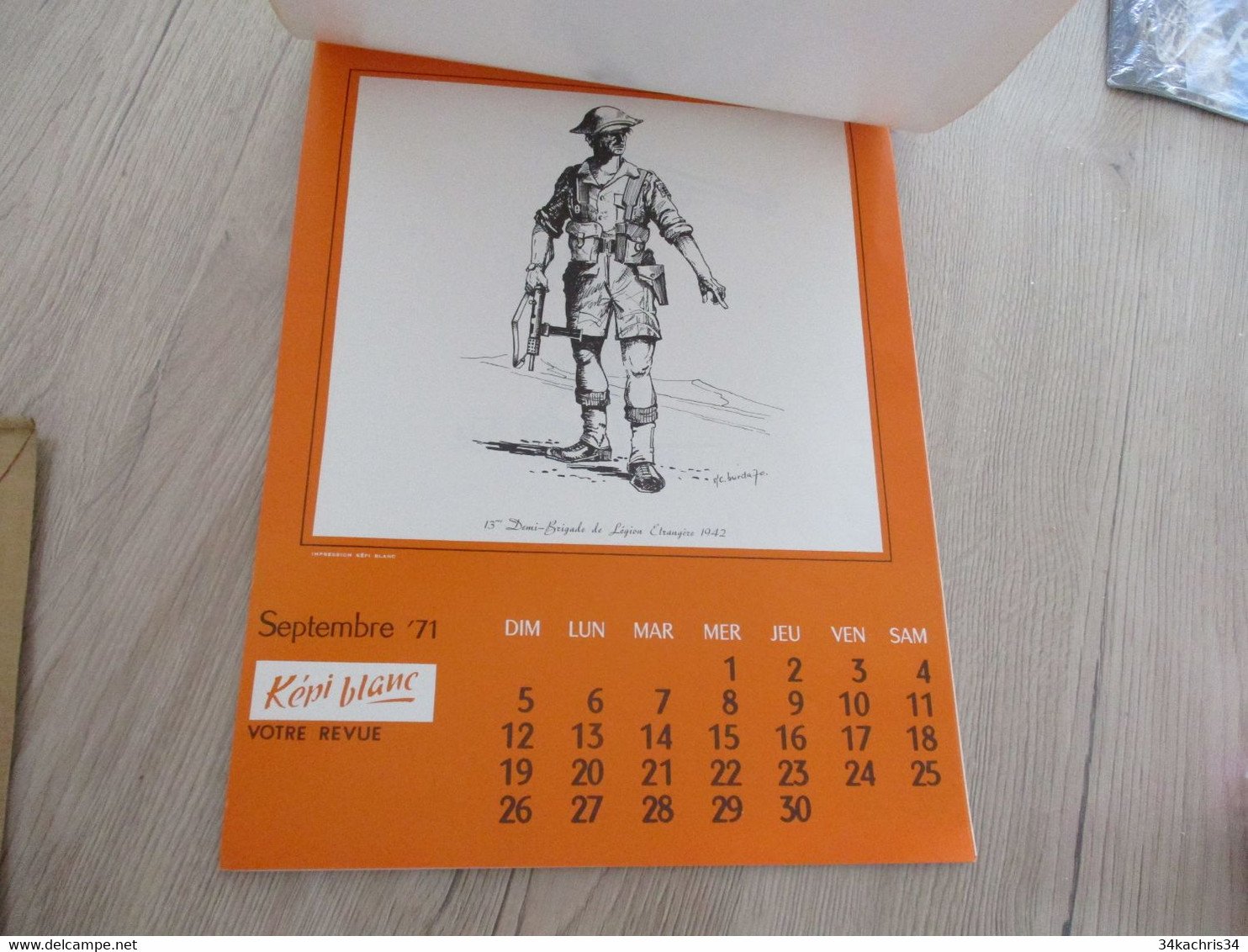 LEGION ETRANGERE calendrier grand format 1971