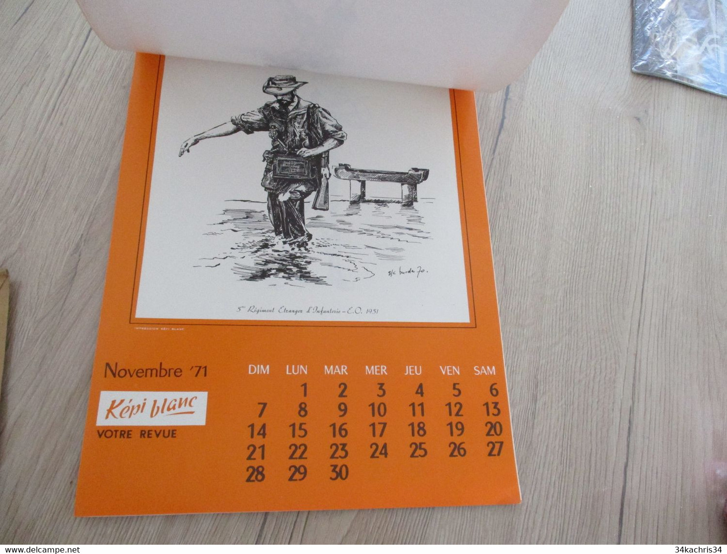 LEGION ETRANGERE calendrier grand format 1971