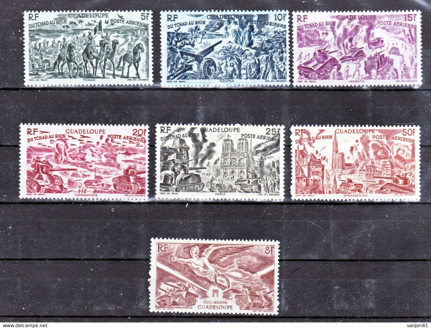 Guadeloupe PA  6/12 Du Tchad Au Rhin Neuf Avec Trace De Charnière* TB MH Con Charnela Cote 14.75 - Airmail