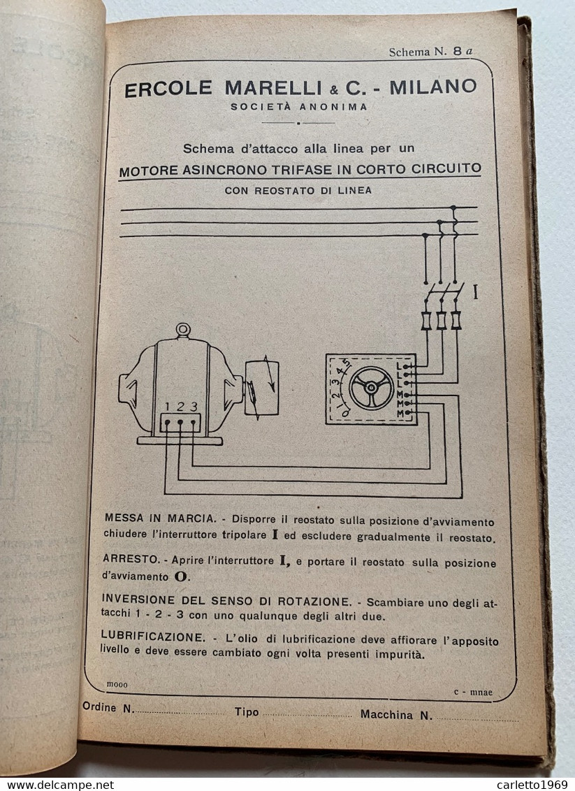 ERCOLE MARELLI SCHEMI DI COLLEGAMENTO ALTERNATORI - DINAMO - MOTORI E TRASFORMATORI - Andere & Zonder Classificatie