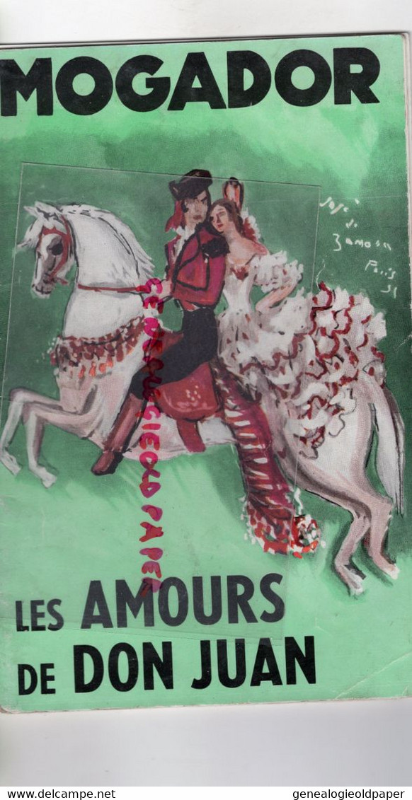 75- PARIS-THEATRE MOGADOR-OPERETTE AMOURS DE DON JUAN-LORD BYRON-VARNA-MERKES-PAULETTE MERVAL-EDDY RASIMI-CONTI LISA- - Programmes