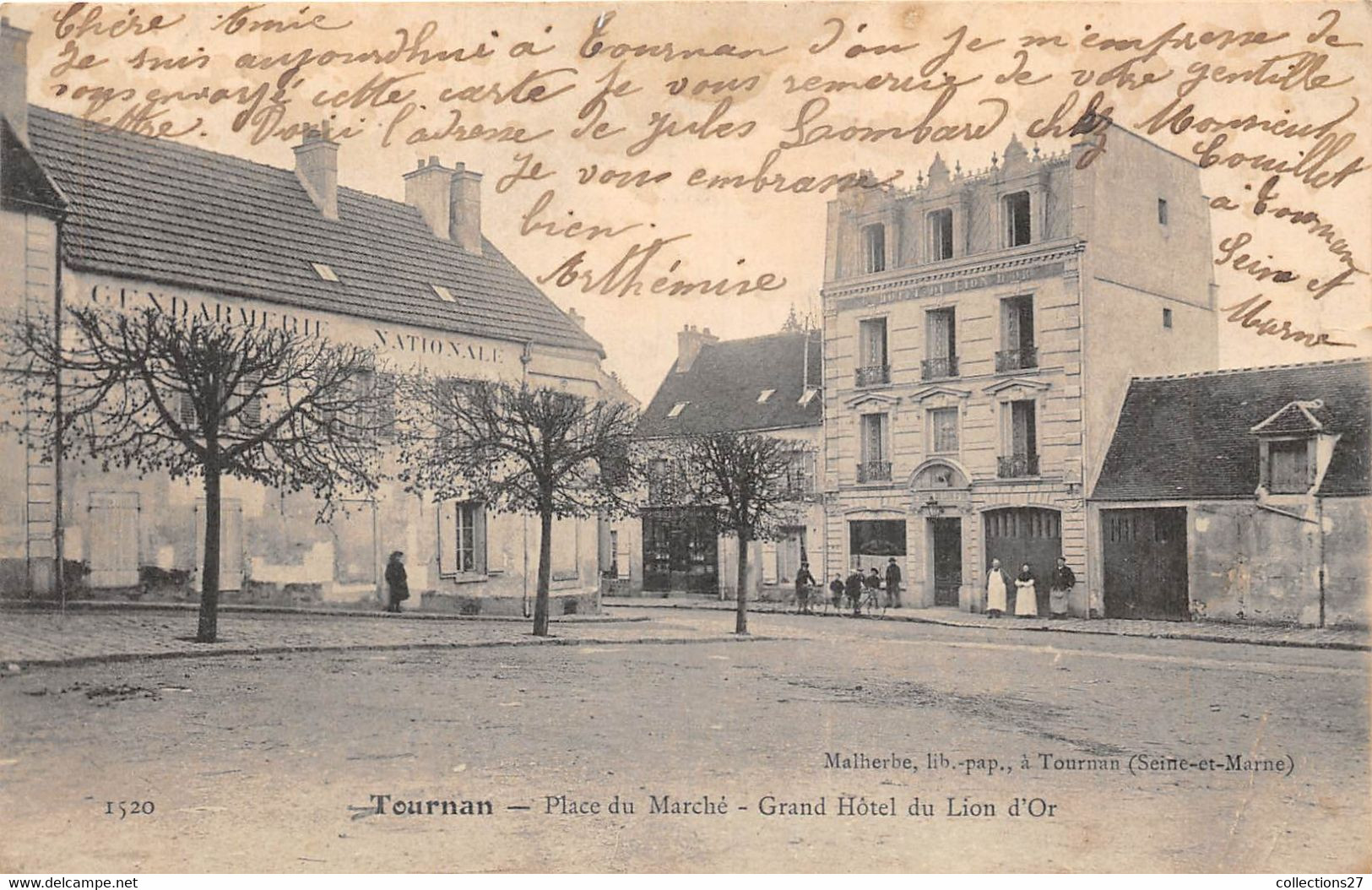 77-TOURNAN- PLACE DU MARCHE GRAND HÔTEL DU LION D'OR - Tournan En Brie